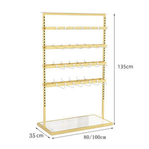 King Factory Custom Socks Bra Store Fixture Metal Hooks Gold Double Sided <strong>Hair</strong> Accessories <strong>Display</strong> <strong>Stand</strong> - Product Image 3