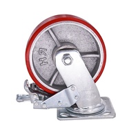 Frein latéral 4/5/6/8 pouces Roue pivotante en fonte avec revêtement en PU haute résistance pour l'industrie et l'usine