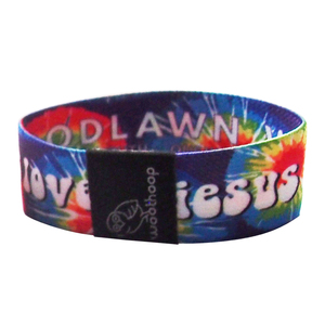 Muñequeras elásticas RPET de amistad con logotipo personalizado <span class=keywords><strong>QR</strong></span> Festival <span class=keywords><strong>Ticket</strong></span> pulsera de tela elástica reciclada de marca para eventos - Product Image 4