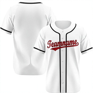 Custom Baseball Jersey <b>White</b> Short Sleeve <b>Button</b> Front Team Name Printed Unisex Adult Sport Apparel Moisture Wicking - Product Image 1