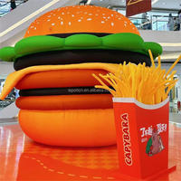 Modèles de nourriture gonflables personnalisés, hamburger publicitaire, hamburger gonflable pour la publicité des restaurants de hamburgers