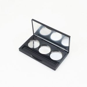Venta caliente popular mate negro <span class=keywords><strong>rectangular</strong></span> plástico vacío sombra de ojos paleta envase cosmético con espejo transparente - Product Image 1