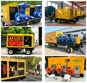 Pompe <span class=keywords><strong>à</strong></span> eau diesel mobile sur remorque, 4 unités en parallèle, grand débit, pour contrôle des inondations et drainage d'urgence - Product Image 4
