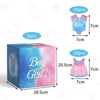 Révélation de sexe Baby Shower Décoration avec jeux de vote Boîte en papier Décorations de fête