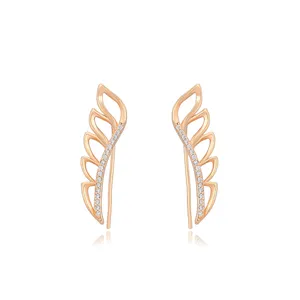 S00160255 Xuping wholesale fashion jewelry 18K gold color Creative Hollow Design Angel Wing Stud Earrings