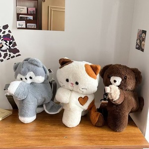 Sac à Bandoulière Kawaii en Peluche pour Enfant, Grande Capacité, Animal en Peluche, <span class=keywords><strong>Panda</strong></span> Rouge, Ours, Sac à Dos pour Fille - Product Image 2