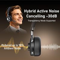 Headset Stereo Nirkabel Suara Jernih Teknologi Peredam Kebisingan Hibrida ANC Mikrofon Peredam Kebisingan Terintegrasi untuk Call Center