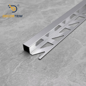 DECORTRIM Custom Factory Aluminium Alloy Wall Flooring Tile <strong>Edge</strong> Trim Silver Color <strong>Square</strong> Shape Tile Accessories - Product Image 3