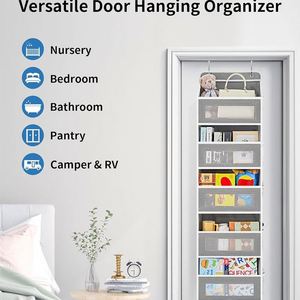 Excellent Quality <b>Hanging</b> <b>Storage</b> Bag Linen Material 22L-30L Capacity Eco-Friendly Visible Hook Versatile 5 Layers <b>Wall</b>-mounted - Product Image 3