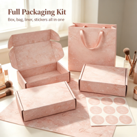 Kit d'emballage cosmétique complet avec sac cadeau personnalisé, papier de soie et autocollants pour l'expédition de commandes de cadeaux de marques de beauté