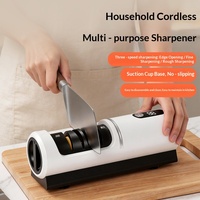 Nouvel Aiguiseur de Couteaux Électrique Transfrontalier Entièrement Automatique pour Cuisine, Meuleuse USB avec Boîtier ABS et Bouton
