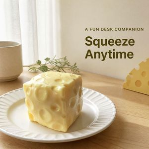 Juguete antiestrés de queso blandito, TPR de elevación lenta, pelota cuadrada para apretar, para adultos, sensorial, para la ansiedad - Product Image 3