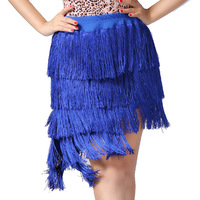 Robe de danse latine pour femmes, à franges et pampilles, pour Salsa, Cha Cha, Rumba, performance, longue, à superpositions, ourlet à volants, pour femmes adultes, danse de salon, Tango