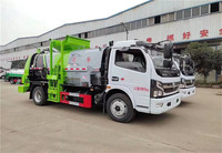 Camion benne arrière manuel diesel professionnel de 8 mètres cubes pour déchets de cuisine, Dongfeng 4X2 4WD, véhicule de collecte des déchets alimentaires