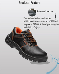 أحذية سلامة للأعمال الإنشائية من جلد البقر المشقوق والمنقوش، مقاومة للماء مع مقدمة ونعل من الفولاذ - Product Image 4