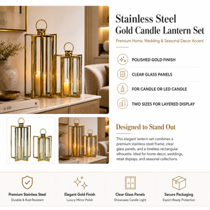 Farol Decorativo de Acero Inoxidable Dorado con Forma de Estrella, para Centro de Mesa de Boda y Decoración <span class=keywords><strong>del</strong></span> Hogar, Venta al Por Mayor - Product Image 6