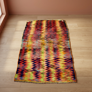 Tapis Sanandaj Premium Vintage en Laine Naturelle Tressé à la Main pour la Décoration du Sol de la Chambre, du Bureau et de la Maison - Product Image 1