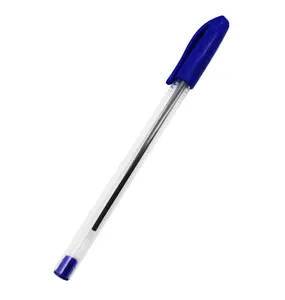 Bolígrafo de plástico con logotipo personalizado al por mayor, bolígrafo sencillo con tinta azul, roja y negra, bolígrafo personalizable para oficina y escuela