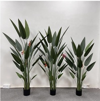 Décoration d'intérieur en pot Faux Canna Artificiel Arbre Décoratif Bonsaï Soie Oiseaux de Paradis Décodeur