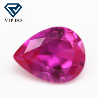 3*5-10*14mm taille de poire à facettes 3 # rubis corindon pierres précieuses en vrac en forme de poire synthétique 3 # rose rubis corindon saphir pierres précieuses