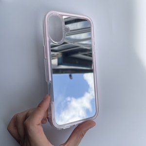 Custodia per telefono a specchio per <span class=keywords><strong>iPhone</strong></span> 17 <span class=keywords><strong>Cover</strong></span> Mobile <span class=keywords><strong>11</strong></span> Pro Max 16 15 13 Custom bianco carino Design con stampa Uv tipo Make up rosa - Product Image 3