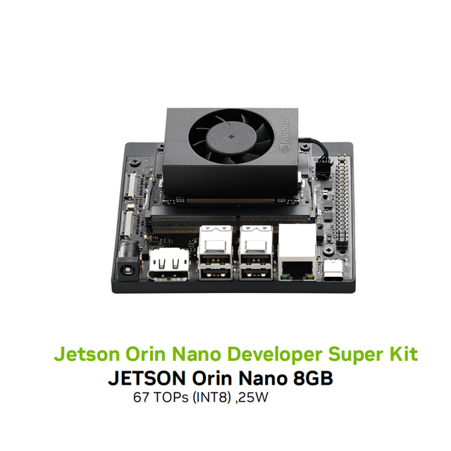 Jetson Orin Nano AI Developer Super Kit with 8GB Memory and System-on-Module Development Board
