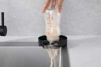 MOSHE Lavavasos de Acero con Forma de Paño, Rociador de Alta Presión, Monomando, Ahorro de Agua, Diseño Moderno para Cocina