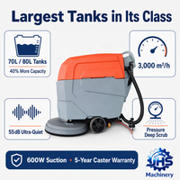 Nettoyeur de sols autoporté LM-W520 pour centre commercial, supermarché, hôtel |   Réservoirs de 70L+80L les plus volumineux de leur catégorie, 3000m²/h, 24V100Ah, 5H, 55dB, silencieux