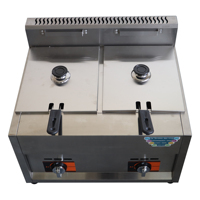 Friteuse professionnelle double cuve en acier inoxydable à gaz, idéale pour hôtels, restaurants, fermes et commerces alimentaires – Offre spéciale !