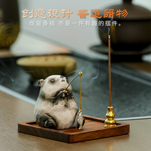 Porte-encens Ours Mignon en Résine, Décoration de Bureau Style Moderne, Cadeau d'Aromathérapie - Product Image 4