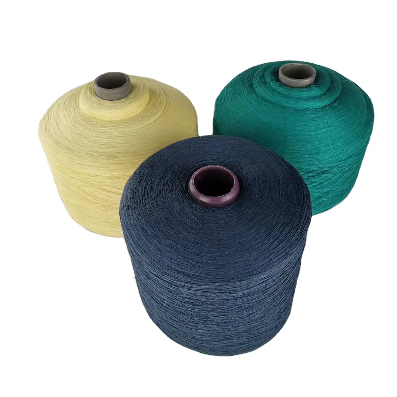 wholesale100 Recycled Vortex Spun Polyester 32/2 Dyed Yarn Imitation Linen Has GRS Certification Recycled 100% Polyester Yarn