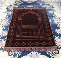 Tapis de prière musulman islamique en velours diamanté brillant antidérapant imprimé en 3D pour la décoration de la maison islamique
