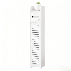 대용량 플라스틱 욕실 정리함 스탠딩 욕실 수납장 화장지 홀더 - Product Image 4
