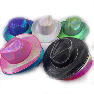 Dasheng, 10 colores, LED, neón brillante, sombreros de vaquero Rave, actuación de <span class=keywords><strong>Halloween</strong></span>, luz intermitente para graduación de Pascua y Año Nuevo - Product Image 6