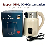 Botol Air Panas Listrik Premium 1500W Bebas BPA Desain Dinding Ganda Sentuhan Dingin Pemanasan Cepat 1.6-2.0L Baja Tahan Karat Rumah Tangga