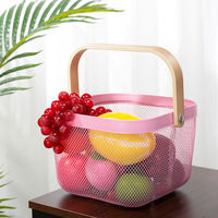 Creatieve geometrische ijzeren vergulde zwarte metalen fruitmand met gaas, modern design voor keuken, voedsel, servies, opbergruimte, recyclebaar