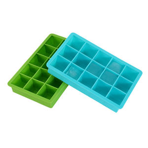 15 square <b>silicone</b> ice grid creative square ice box Ice Hockey mold with cover - Product Image 6