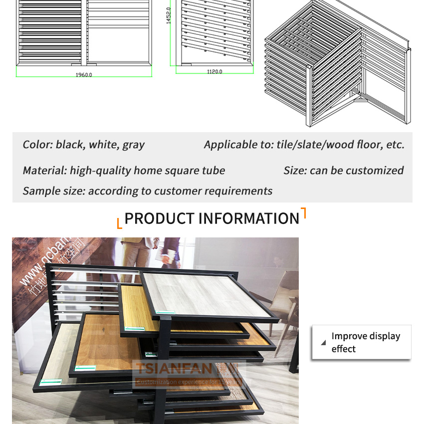 2023 New design reclining type wood plate burning stone artificial stone granite plate wood product sliding stone display shelf