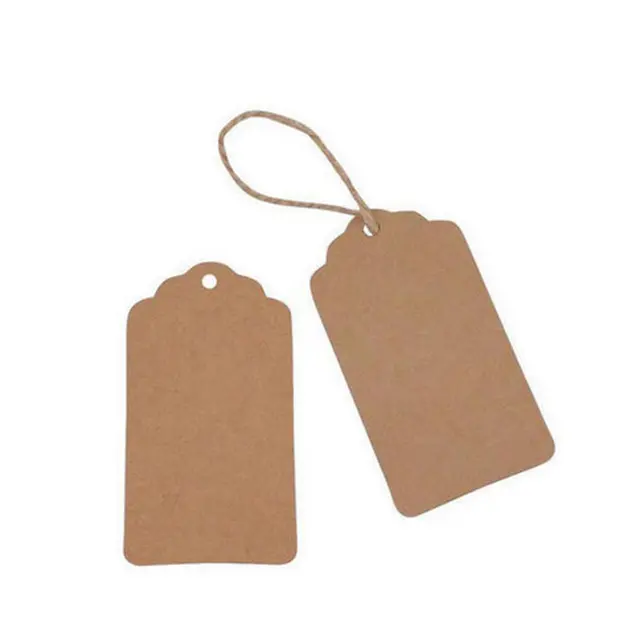 Em branco marrom kraft tag do presente de papel DIY garment tag do cair