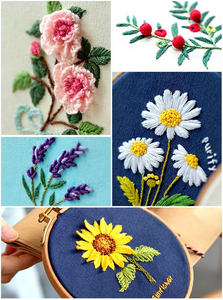 Kit de Broderie Punch Needle Floral DIY Fait Main <span class=keywords><strong>pour</strong></span> Débutants, Motif Fleur, Kit de Point de Croix Artisanat en Gros, Cadeau Souvenir - Product Image 6