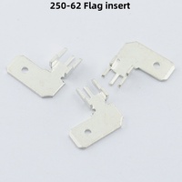 250-62 Plug-in de positionnement de type drapeau (3 broches) Borne de carte de circuit enfichable à trois broches en forme de sept 6.3 mâle