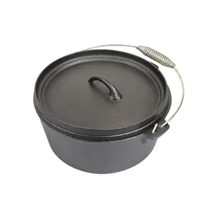 高品质野营炊具25厘米预售铸铁锅4.5 qt荷兰烤箱
