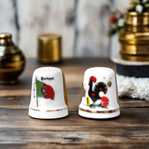 Sứ Kim Thimble Vàng Dòng Trang Trí Gốm Ngón Tay Thimble Cho Dây Dây Khuyến Mại Quà Tặng Lưu Niệm - Product Image 4