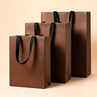 Sacs fourre-tout de luxe en papier kraft orange, écologiques, robustes, avec poignées en corde épaisse, logo personnalisé pour cadeaux et artisanat