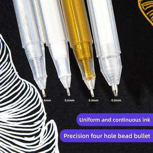 Nuevo arte clásico resaltar oro plata blanco negro Color escuela estudiante pintado a mano DIY artesanía bolígrafos papelería personalizar 3 unids/bolsa - Product Image 3