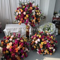 IFG mariage romantique Fuchsia verdure jaune 80cm boule de fleurs Floral fête thème idées pour les événements