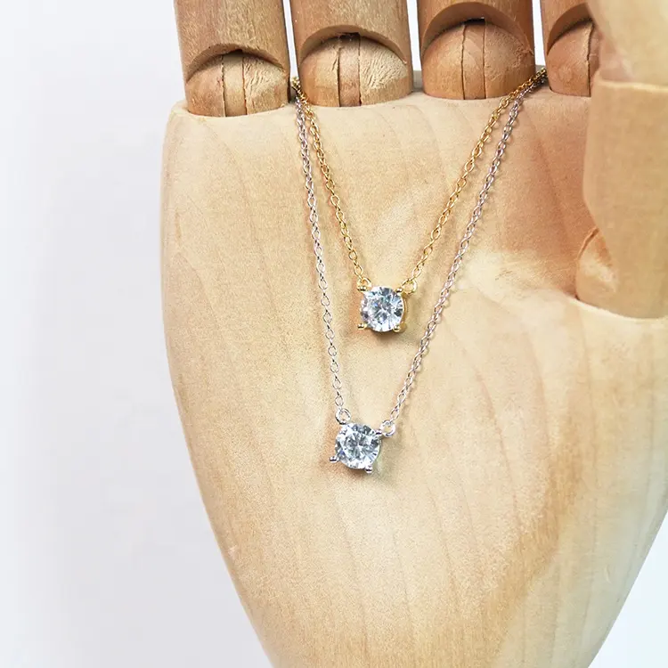Liontin batu permata 925 perak murni perhiasan kalung berlapis emas wanita minimalis mode wanita Aksesori Kustom