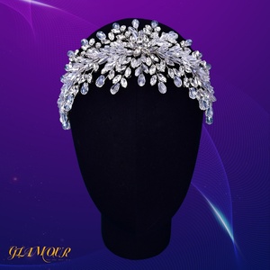 Cristal cheveux vigne mariée casque <span class=keywords><strong>front</strong></span> <span class=keywords><strong>diadème</strong></span> avec gouttelettes strass à la main accessoires de cheveux de mariage pour les femmes - Product Image 2