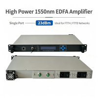 Amplificateur de fibre optique EDFA haute puissance 1550 nm, port unique 23 dBm, double alimentation pour réseau FTTB FTTH