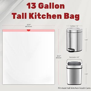 Huamaohengchun 13 Gallon Tall <b>Kitchen</b> Unscented White Bathroom Garbage bag Affordable prices, high quality. - Product Image 2